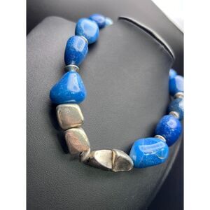 Source Unknown Blue and Silver Necklace